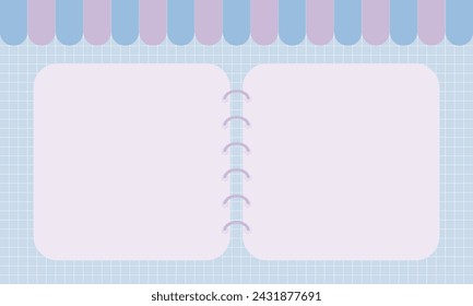 Cute kawaii pastel blue notepad  poster background