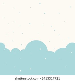 Cute kawaii pastel clouds background for memo pad, notepad and social media post