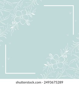 Cute kawaii pastel floral frame border background