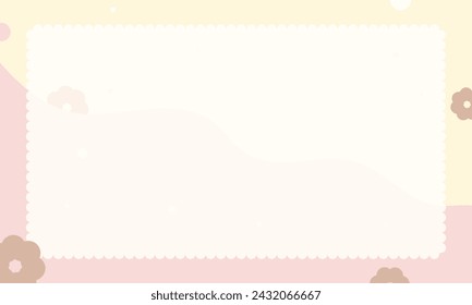 Cute kawaii pastel geometric flower backdrop banner background