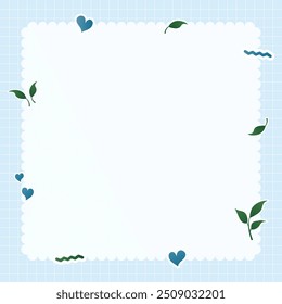 Fundo de grade de bloco de notas e memorando pastel bonito kawaii com adesivos kawaii