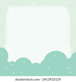 Cute Kawaii pastel notepad and memo pad social media  cloud background