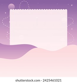 Cute kawaii pastel purple sky galaxy abstract banner and poster background