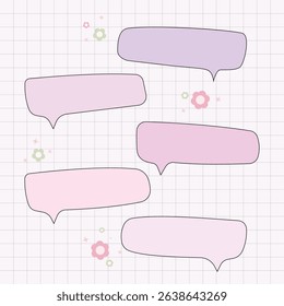 Cute kawaii pastel speech bubbles social media poster and banner background