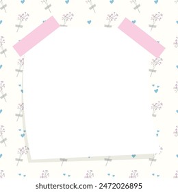 Cute kawaii pastel sweet floral flower pattern memo pad notepad poster background design