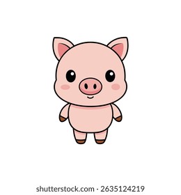 cute kawaii pig illustration design	