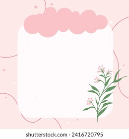 Cute Kawaii Pink Notepad Memo pad and scrapbooking background