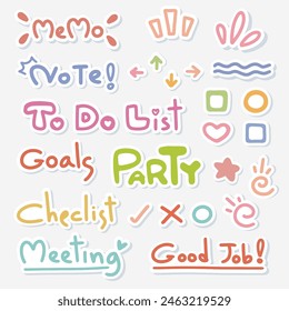 Cute Kawaii Planner Stickers. Colorful Organization Labels