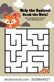 Cute kawaii printable worksheet for kids to trace a fun maze connecting animals to their food. Great for early education and learning through play.