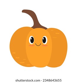Ilustración vectorial del carácter de calabaza kawaii