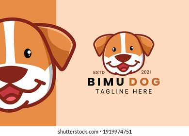 Cute Kawaii Puppy Dog Mascot Cartoon Logo Design Icon Illustration Character Hand Drawn. Suitable for every category of business, company, brand like pet store or pet shop, toys, food, and many more