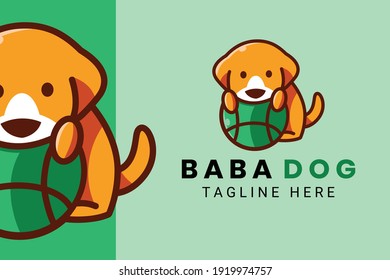 Cute Kawaii Puppy Dog Mascot Cartoon Logo Design Icon Illustration Character Hand Drawn. Suitable for every category of business, company, brand like pet store or pet shop, toys, food, and many more