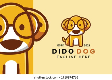 Cute Kawaii Puppy Dog Mascot Cartoon Logo Design Icon Illustration Character Hand Drawn. Suitable for every category of business, company, brand like pet store or pet shop, toys, food, and many more