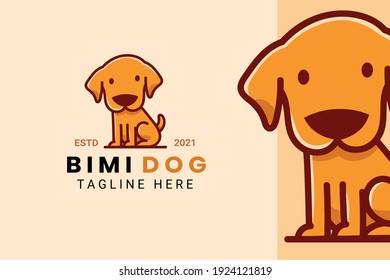 Cute Kawaii Puppy Dog Mascot Cartoon Logo Design Icon Illustration Character Hand Drawn. Suitable for every category of business, company, brand like pet store or pet shop, toys, food, and many more