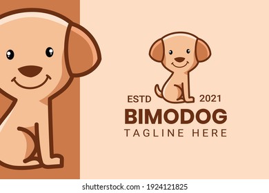 Cute Kawaii Puppy Dog Mascot Cartoon Logo Design Icon Illustration Character Hand Drawn. Suitable for every category of business, company, brand like pet store or pet shop, toys, food, and many more