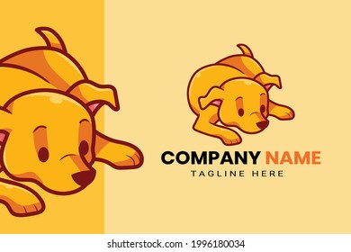 Cute Kawaii Puppy Dog Mascot Cartoon Logo Design Icon Illustration Character Hand Drawn. Suitable for every category of business, company, brand like pet store or pet shop, toys, food, and many more