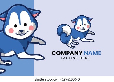 Cute Kawaii Puppy Dog Mascot Cartoon Logo Design Icon Illustration Character Hand Drawn. Suitable for every category of business, company, brand like pet store or pet shop, toys, food, and many more