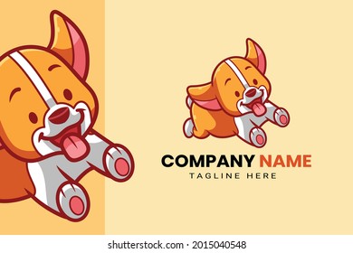 Cute Kawaii Puppy Dog Mascot Cartoon Logo Design Icon Illustration Character Hand Drawn. Suitable for every category of business, company, brand like pet store or pet shop, toys, food, and many more