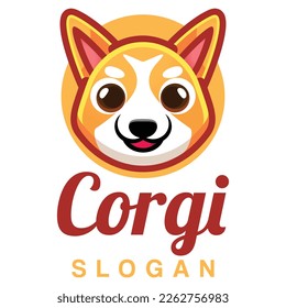 Cute Kawaii Puppy Pembroke Welsh Sable Corgi Dog Mascot Cartoon Logo Design Icon Illustration Character Hand Drawn. Suitable for every category of business, company, brand like pet shop