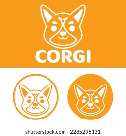 Cute Kawaii Puppy Pembroke Welsh Sable Corgi Dog Mascot Cartoon Logo Design Icon Illustration Character Hand Drawn. Suitable for every category of business, company, brand like pet shop