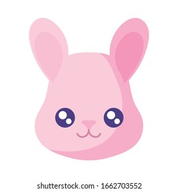 Cute kawaii rabbit cartoon design, Animal zoo life nature character childhood and adorable theme Vector illustration