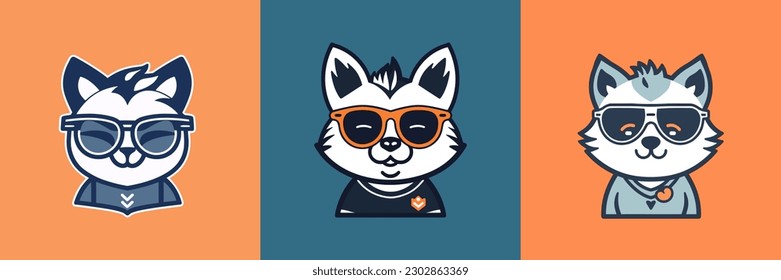 Cute kawaii racoon cartoon illustration