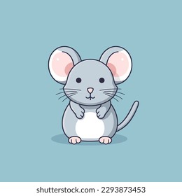 Cute kawaii rat chibi  mascot vector cartoon style