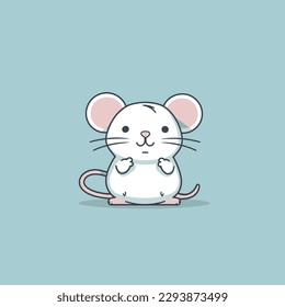 Cute kawaii rat chibi  mascot vector cartoon style