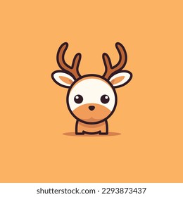 Cute kawaii reindeer chibi  mascot vector cartoon style