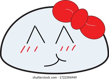 süßer Kawaii-Stein, Vektor Emoji