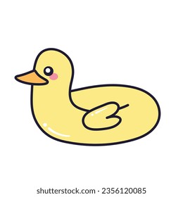 Cute Kawaii Rubber Duck Float Illustration