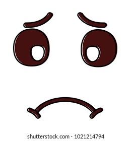 cute kawaii sad face expression cartoon