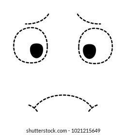 cute kawaii sad face expression cartoon