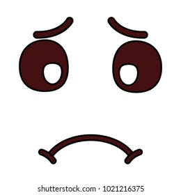 cute kawaii sad face expression cartoon