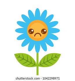 cute kawaii sad flower decoration cartoon