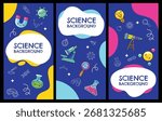 Cute kawaii science element template background
