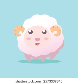 Cute kawaii sheep bunny vector illustration