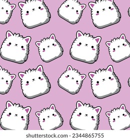cute kawaii sheep seamless pattern for children toys and fashion