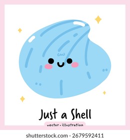 Ilustração de vetor de verão de shell Kawaii bonito