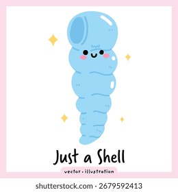 Ilustração de vetor de verão de shell Kawaii bonito