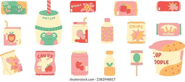 Cute Kawaii Snack Packaging Element 2