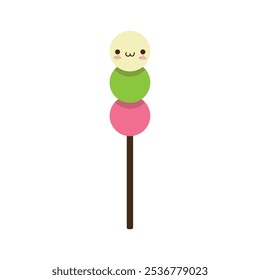 Cute Kawaii Snack In Skewer Vector - 01