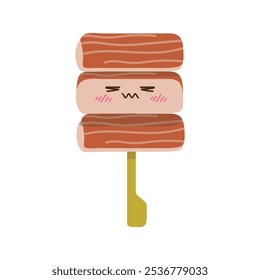 Cute Kawaii Snack In Skewer Vector - 09
