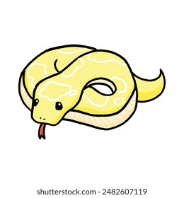 cute kawaii snake cartoon illustration
