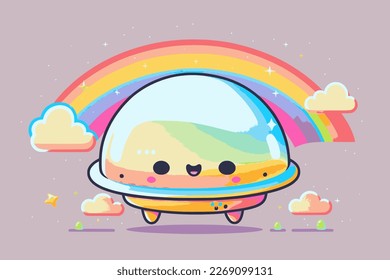 Cute kawaii Spaceship or UFO