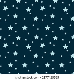 Cute kawaii stars seamless pattern. Kids cartoon character vector illustration