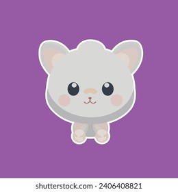 Cute kawaii Stickers Cute unicorn cats. Funny color fairy animals with rainbow tails, baby adorable kittens sleeping, playing and cuddling, kawaii pet