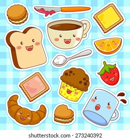 cute kawaii style cartoon foods