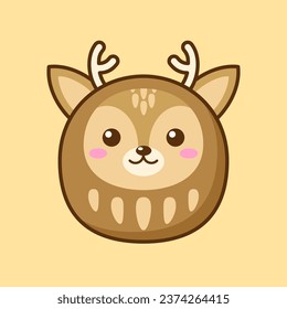 Cute And Kawaii Style Japanese Daruma Doll Deer