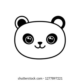 Cute Kawaii style panda vector